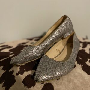 Forever 21 Silver Flats with Shimmering Finish